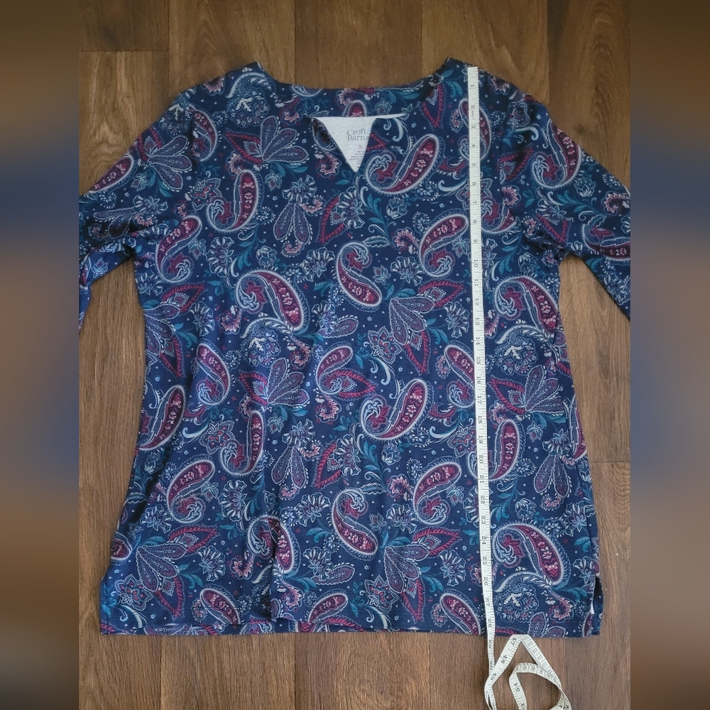 Croft & Barrow paisley print cotton tunic top Women's XL - Picture 6 of 6